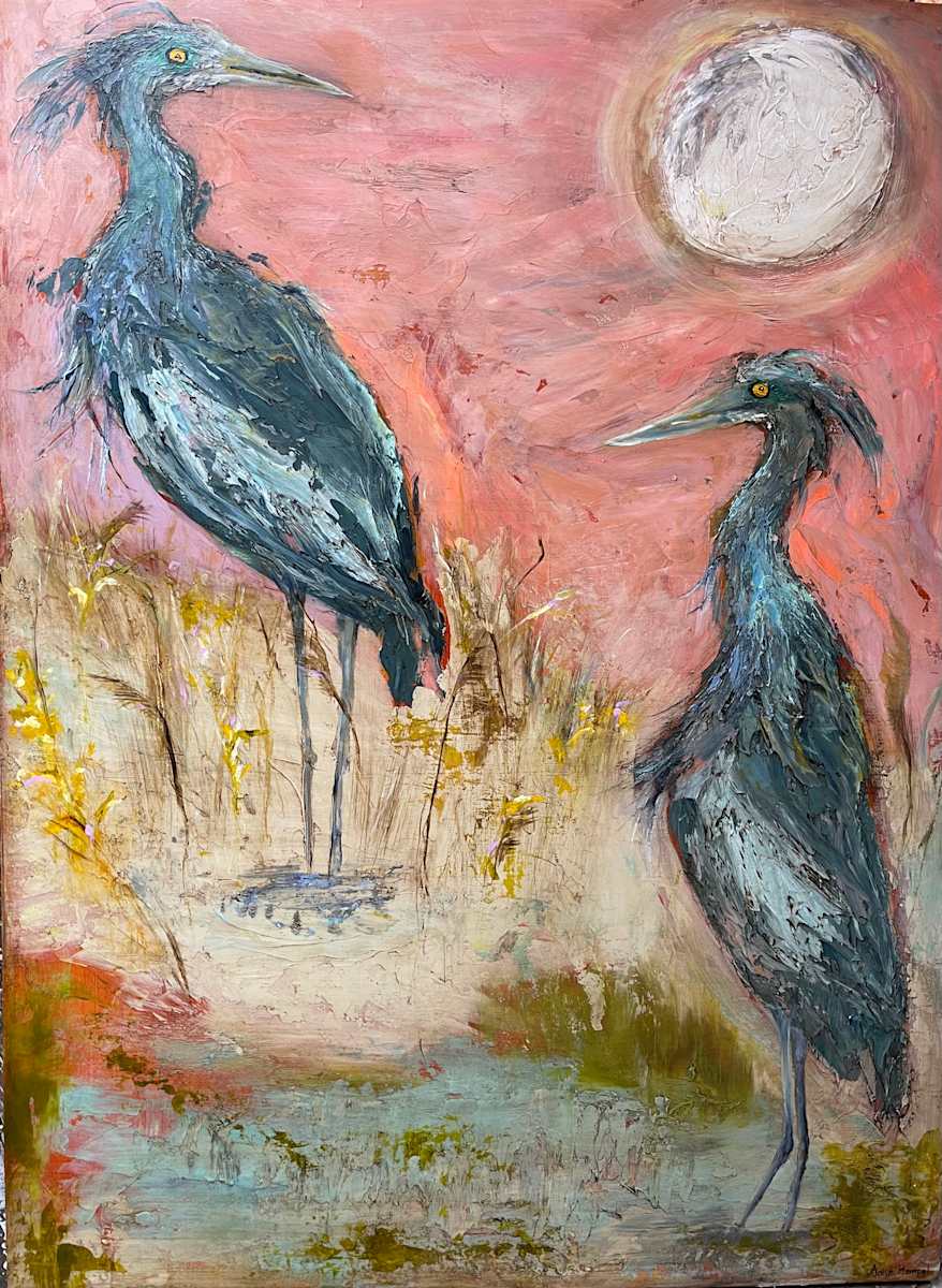 Moon Over Herons by Anne Hempel 
