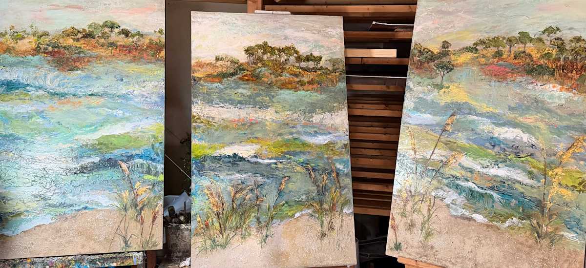 Ocean Triptych by Anne Hempel 