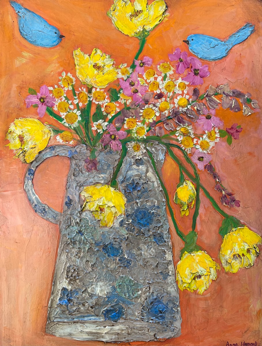 Yellow Flowers Open My Heart by Anne Hempel 