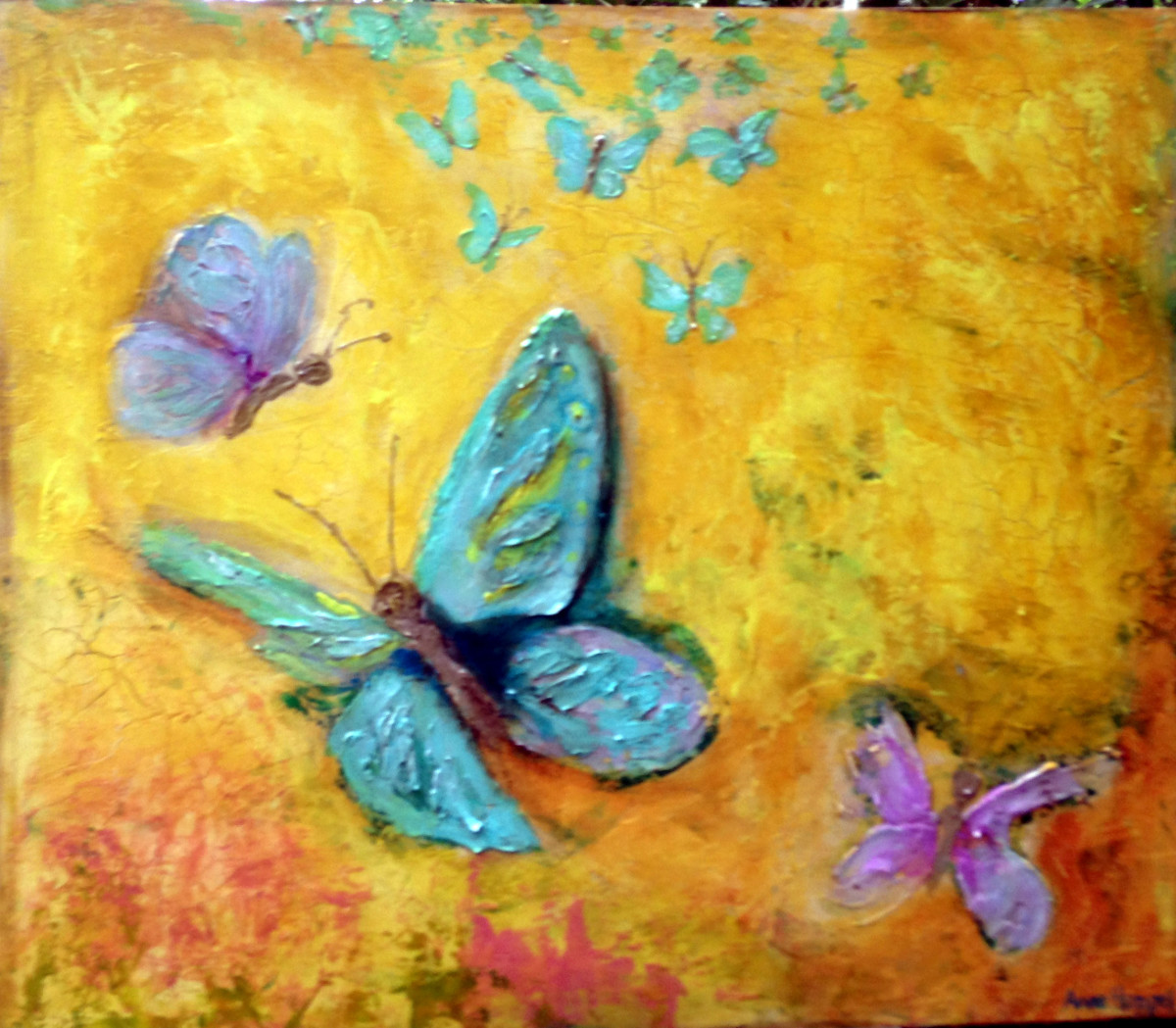 Blue Butterflies Soaring by Anne Hempel 