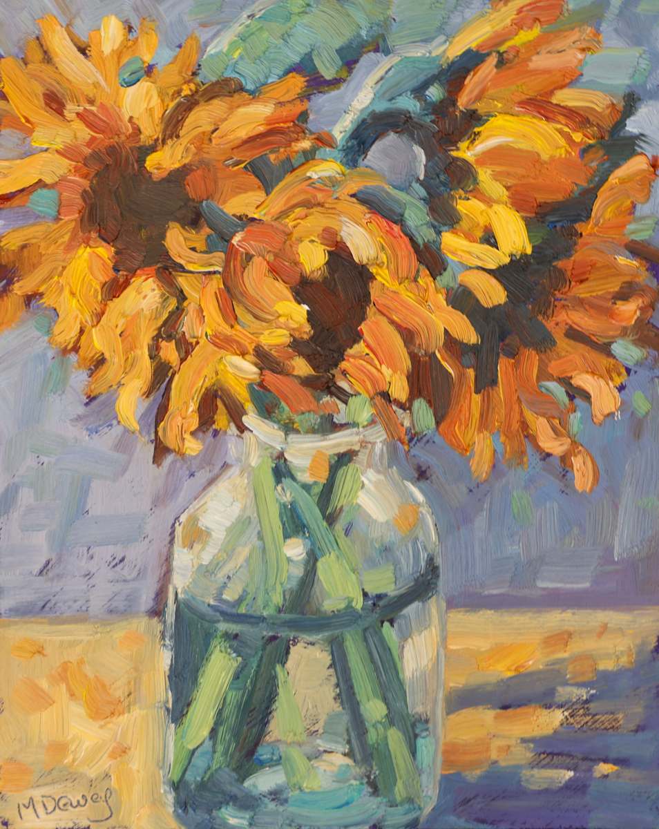 Four Sunflowers by Malcolm Dewey  Image: Fiur Sunflowers