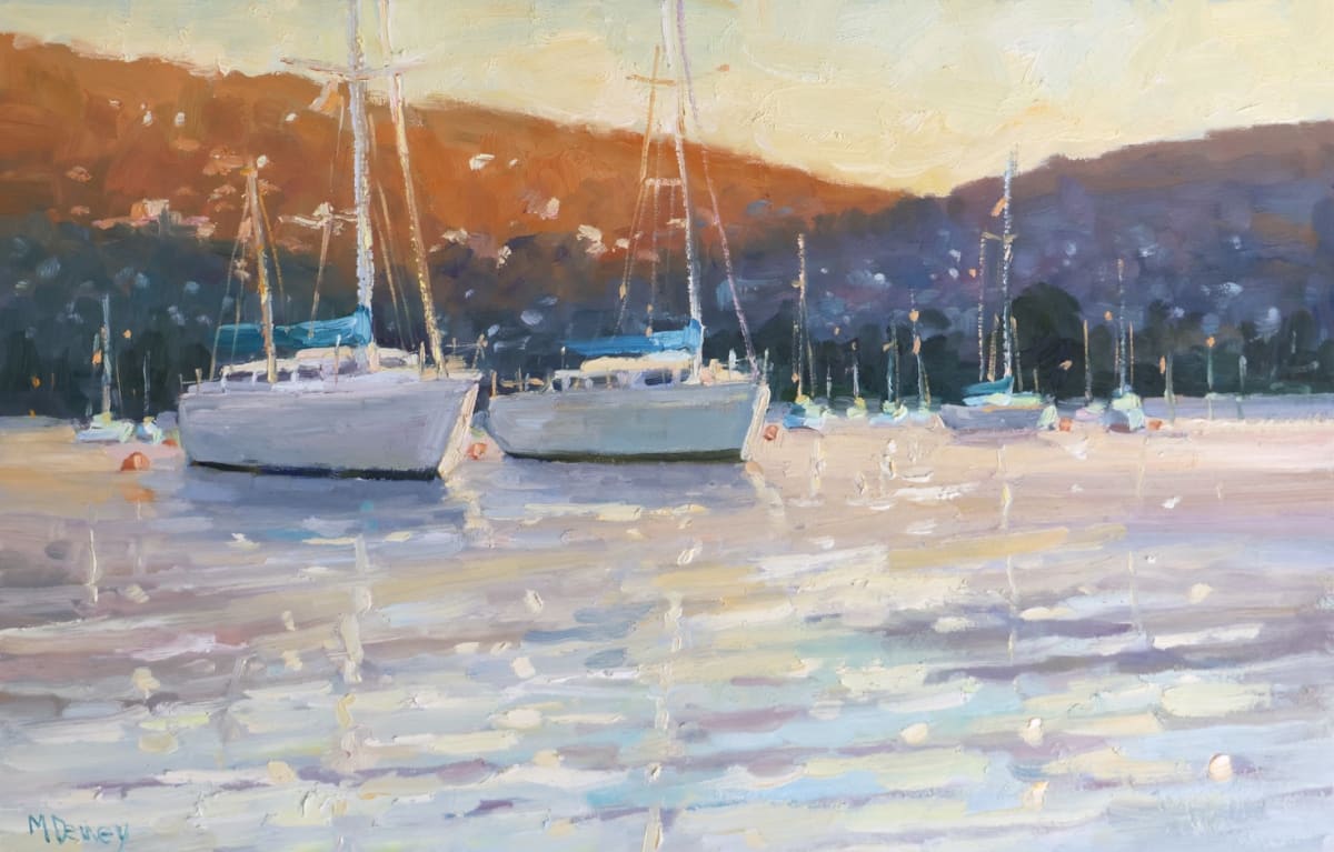 Yachts at Daybreak by Malcolm Dewey 