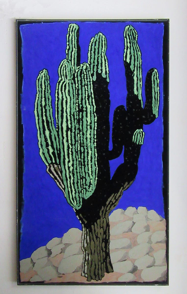 Die Wüste lebt, Wüsten-Kaktus by Friedrich Johann Dickgiesser  Image: "Die Wüste lebt, Wüsten-Kaktus"
2007, Mischtechnik/Samt, 230 x 130 cm