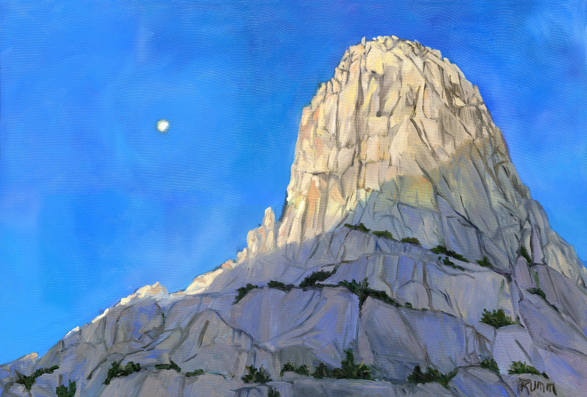 Moon Over Fin Dome (near Rae Lakes) by Faith Rumm 