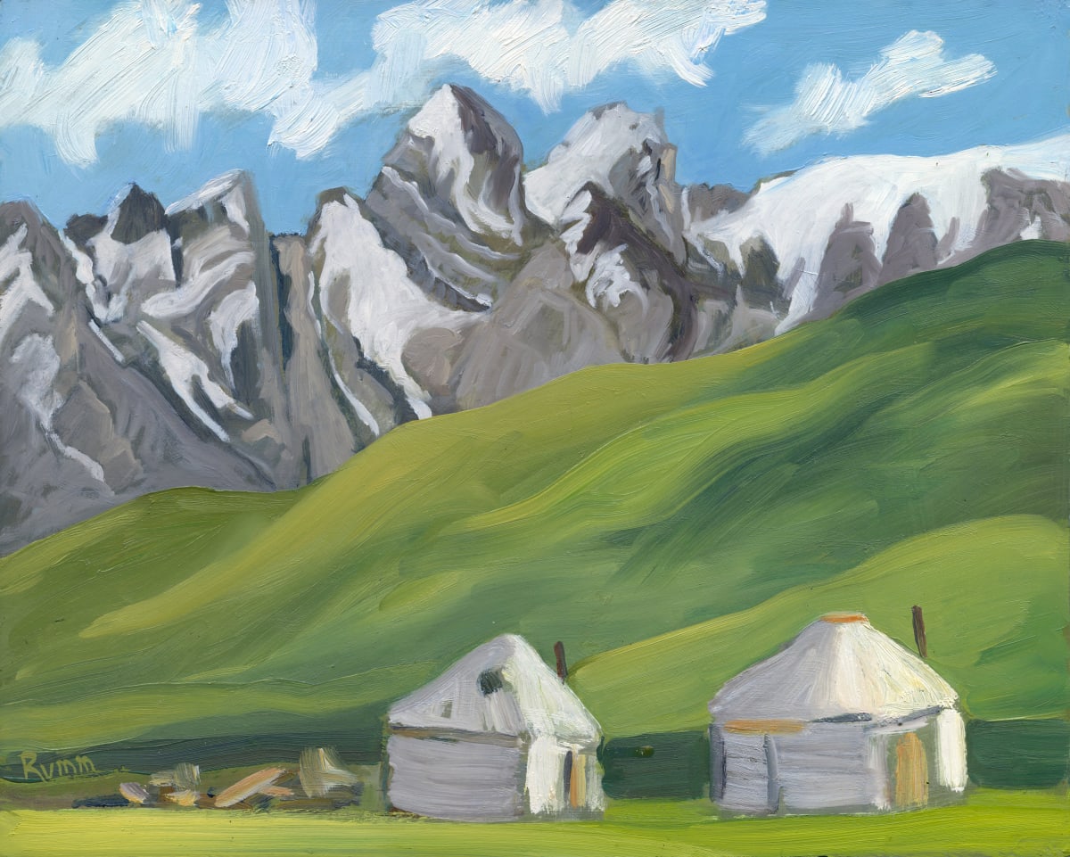 K Windy Day at the Yurt Camp by Faith Rumm 