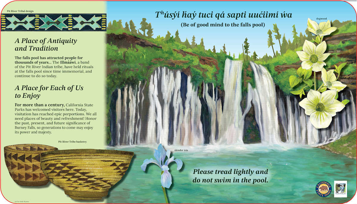 z  Burney Falls BE MINDFUL by Faith Rumm 