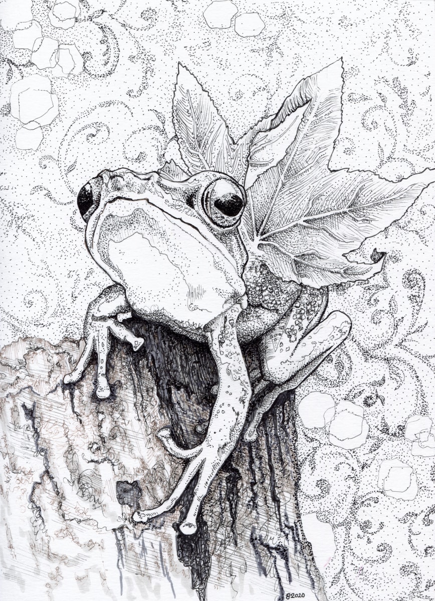 Old Friend, Winged Frog by Julie Peterson Shea 
