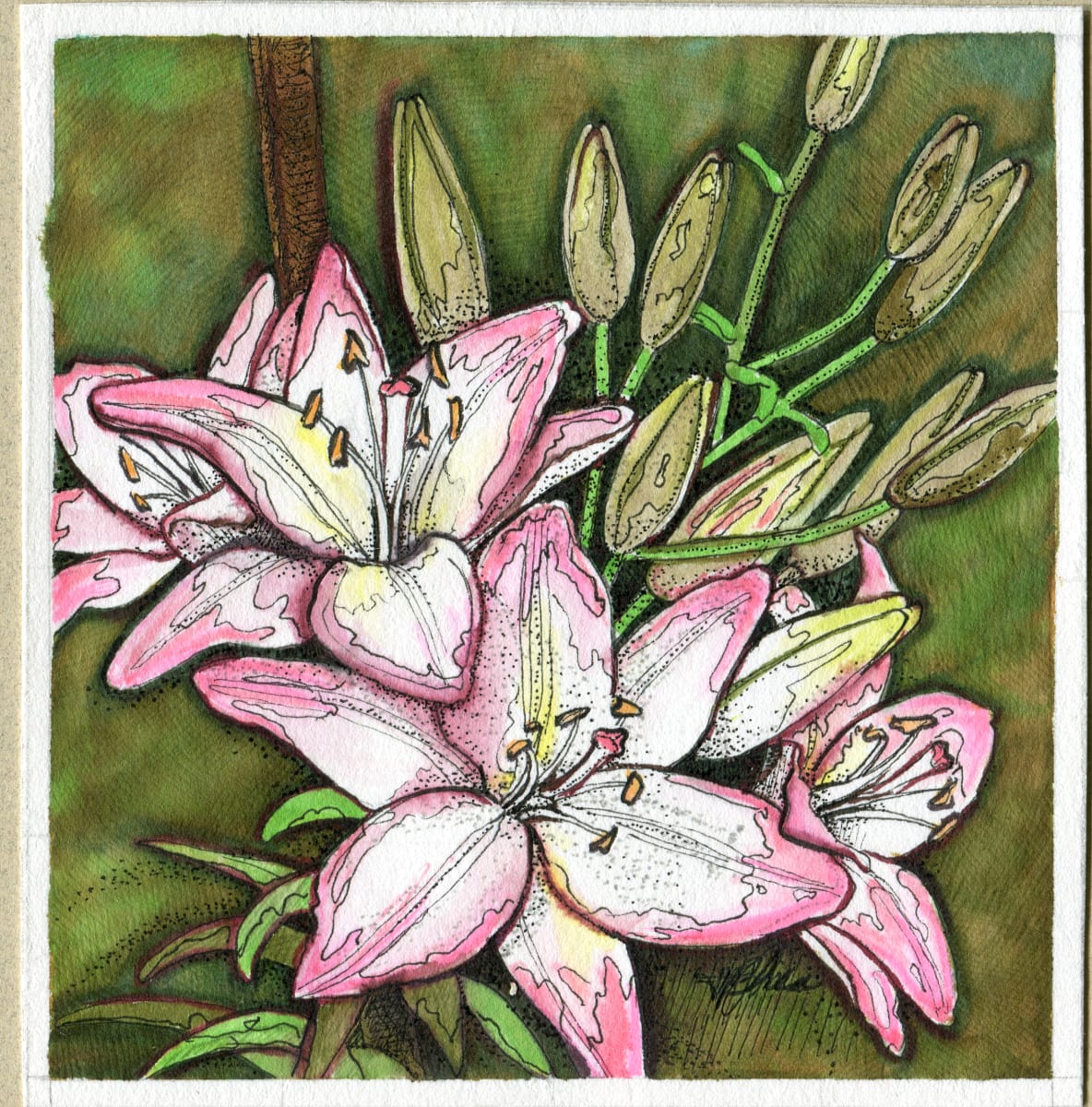 Summer Lilies by Julie Peterson Shea  Image: Each summer I look forward to the lilies blooming next to my house.