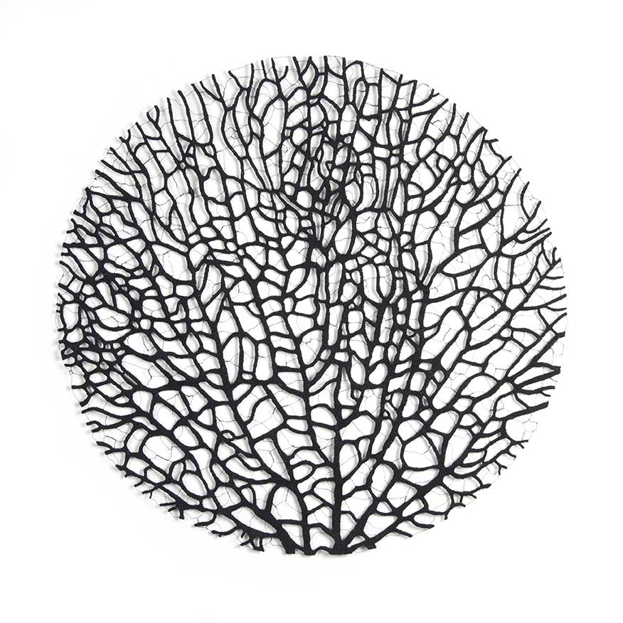 Black coral circle by Meredith Woolnough 