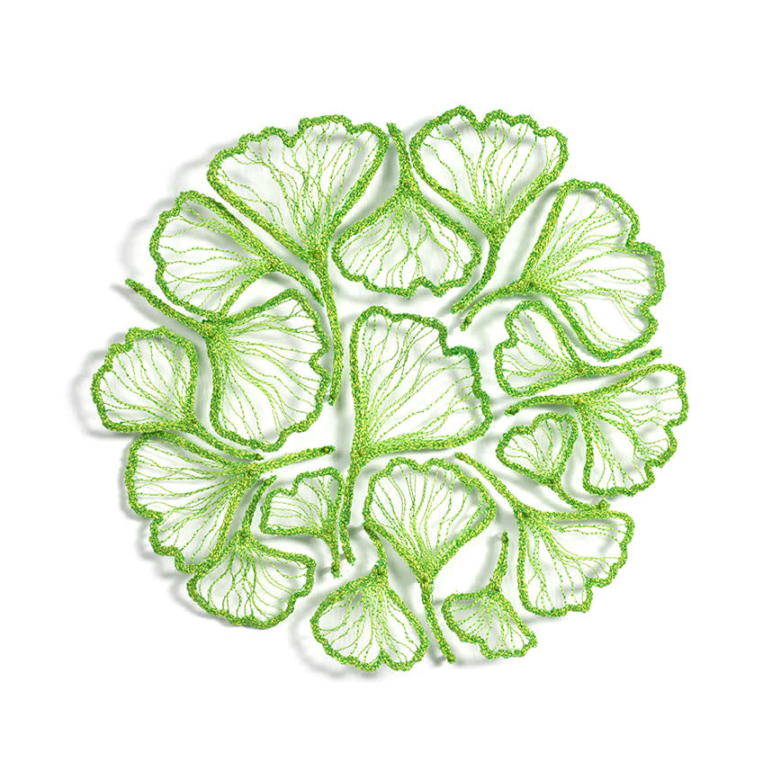 Green Ginkgo Circle by Meredith Woolnough 