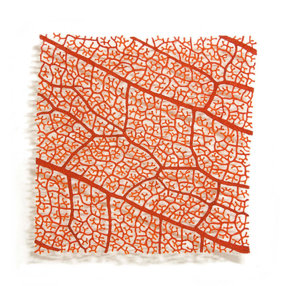 Orange Leaf Structure Square, Image 1.