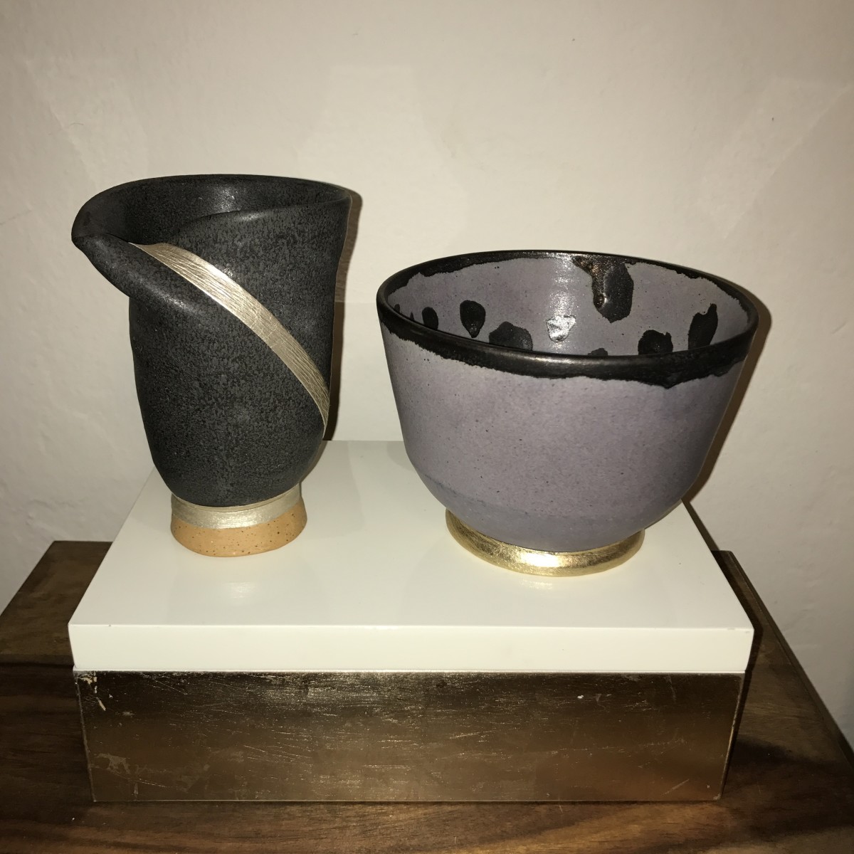 Multiple - Cup and Dish with Leather Ribbon (Cup Currently Unavailable) by Wilhelmina Ceramics 