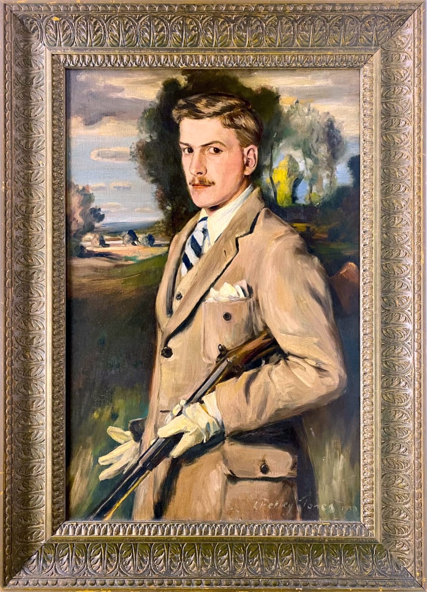 0297 - Portrait of Young Petley-Jones with gun by Llewellyn Petley-Jones (1908-1986) 