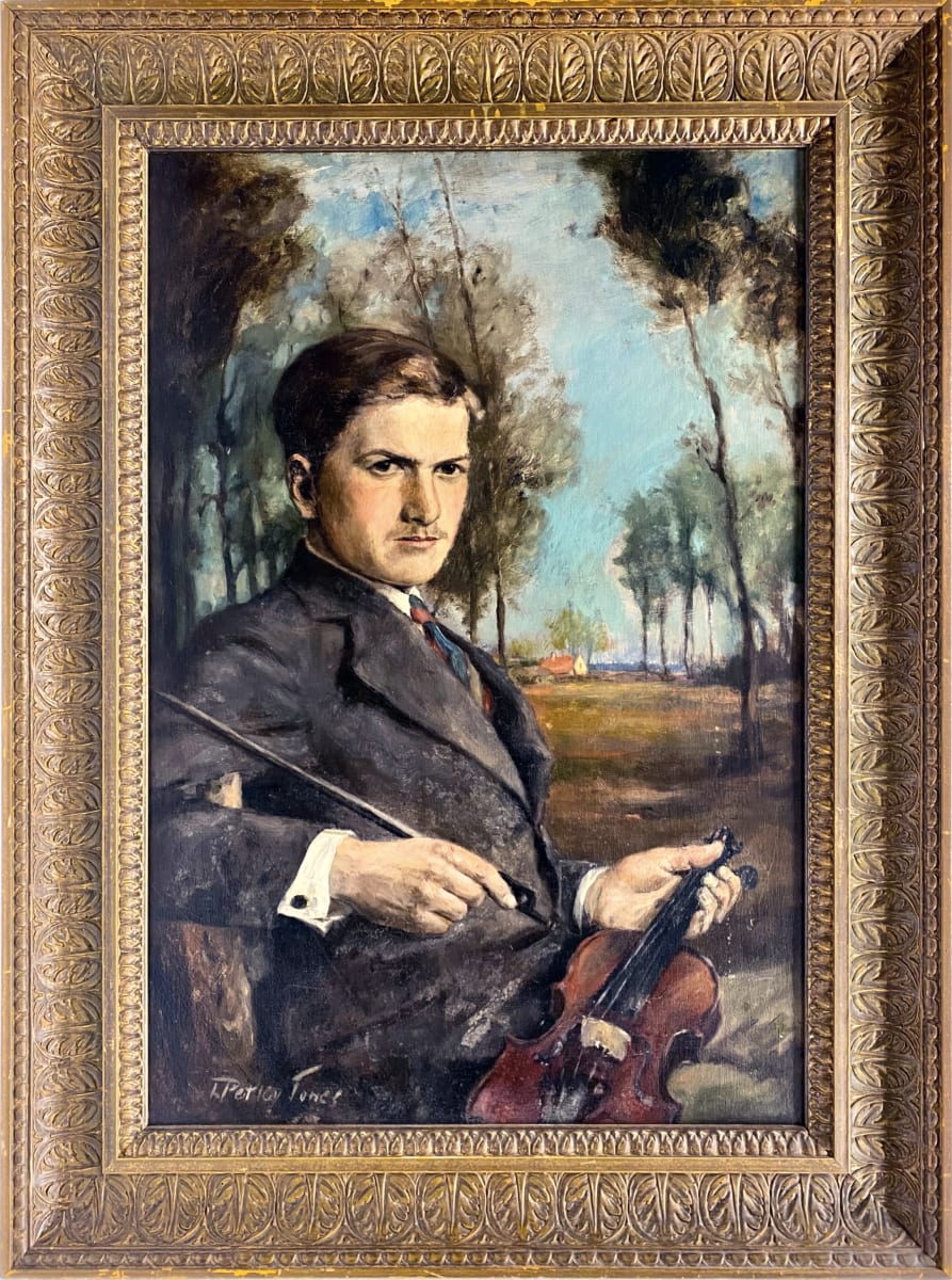 0302 - Portrait of Arthur Petley-Jones with violin by Llewellyn Petley-Jones (1908-1986) 