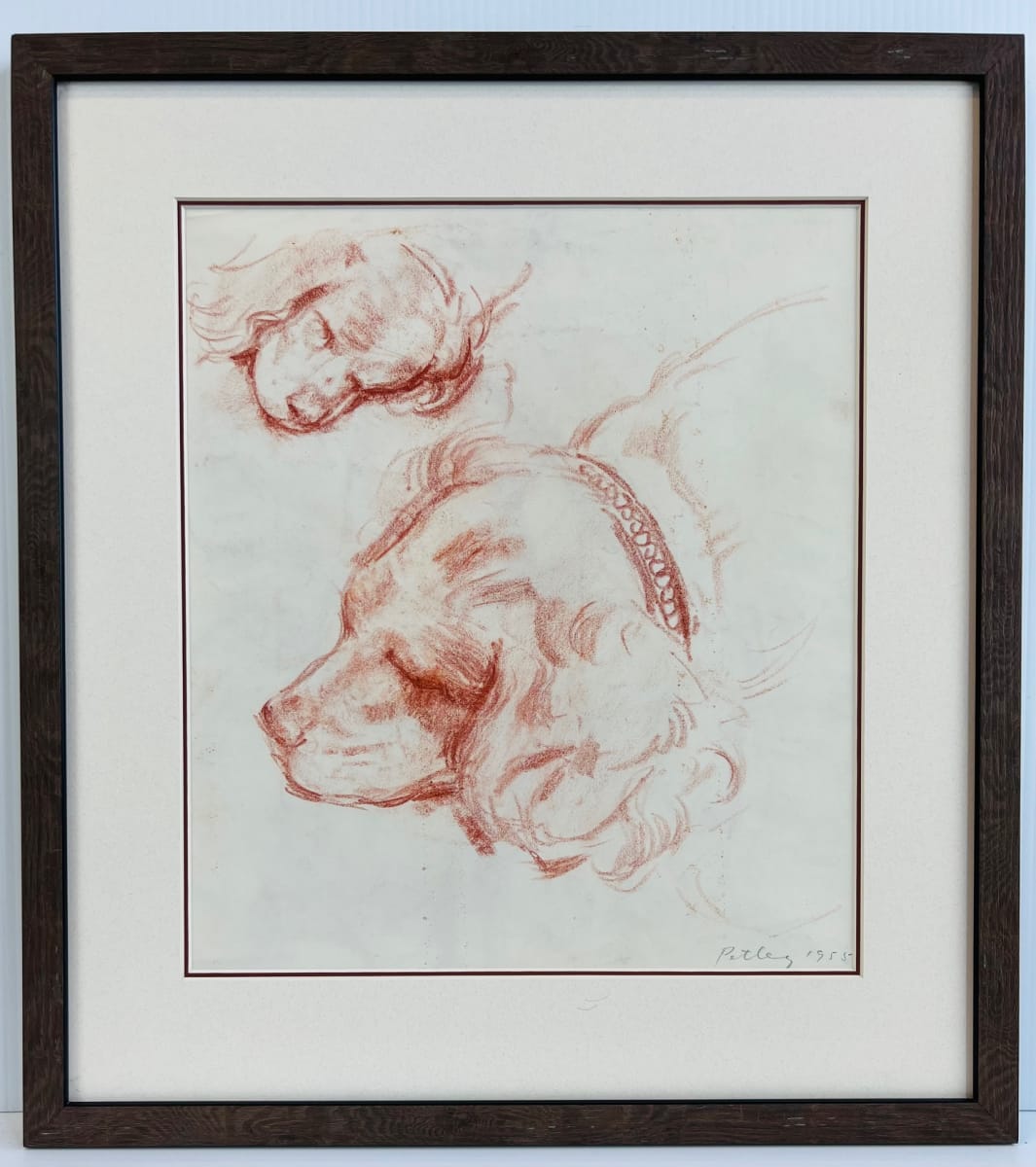 11004 - Sketch of Sleeping Dogs by Llewellyn Petley-Jones (1908-1986) 