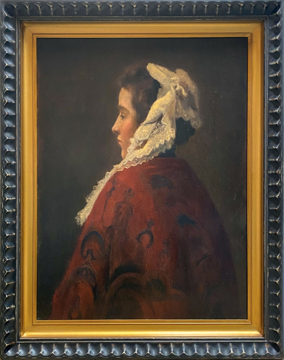 1970 - Lady with a Red Shawl by English School 19th Century 