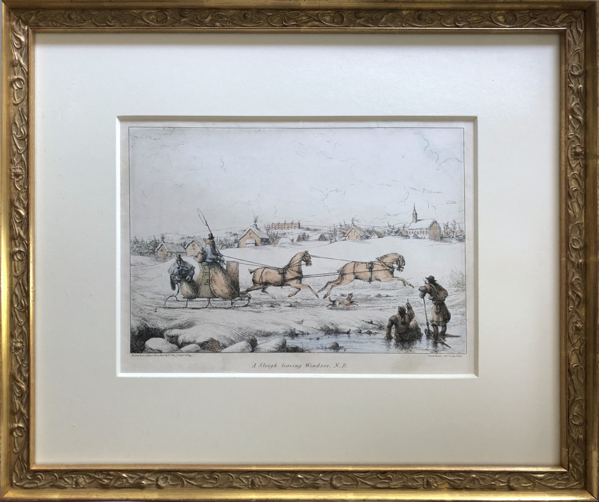 2245 - A Sleigh Leaving Windsor, New Brunswick by Robert Petley ( 1812 - 1869) 