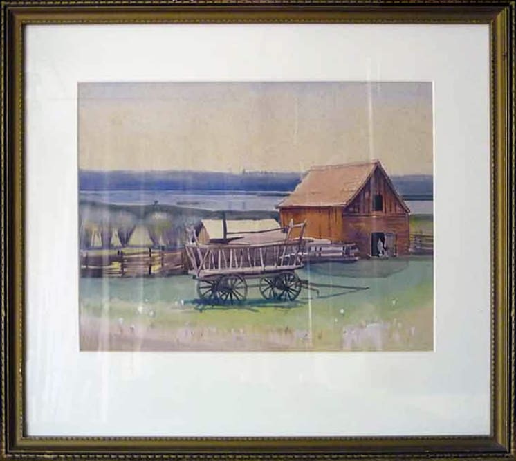 2307 - August 29th Barn Haystack by Llewellyn Petley-Jones (1908-1986) 