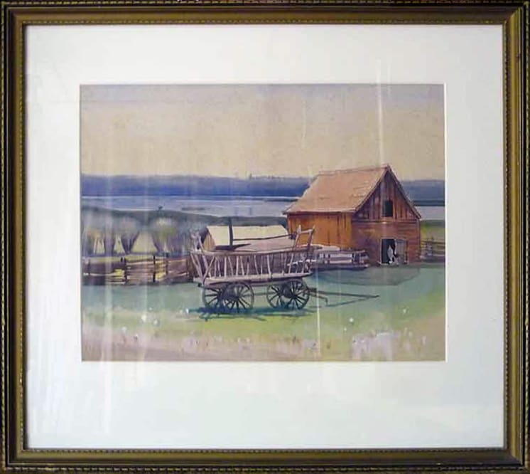 2307 - August 29th Barn Haystack by Llewellyn Petley-Jones (1908-1986) 