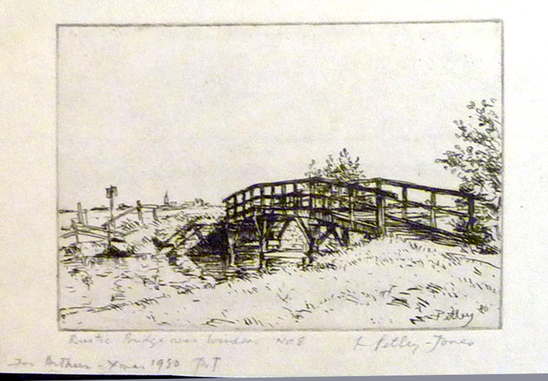 2591 - Rustic Bridge Near Windsor by Llewellyn Petley-Jones (1908-1986) 