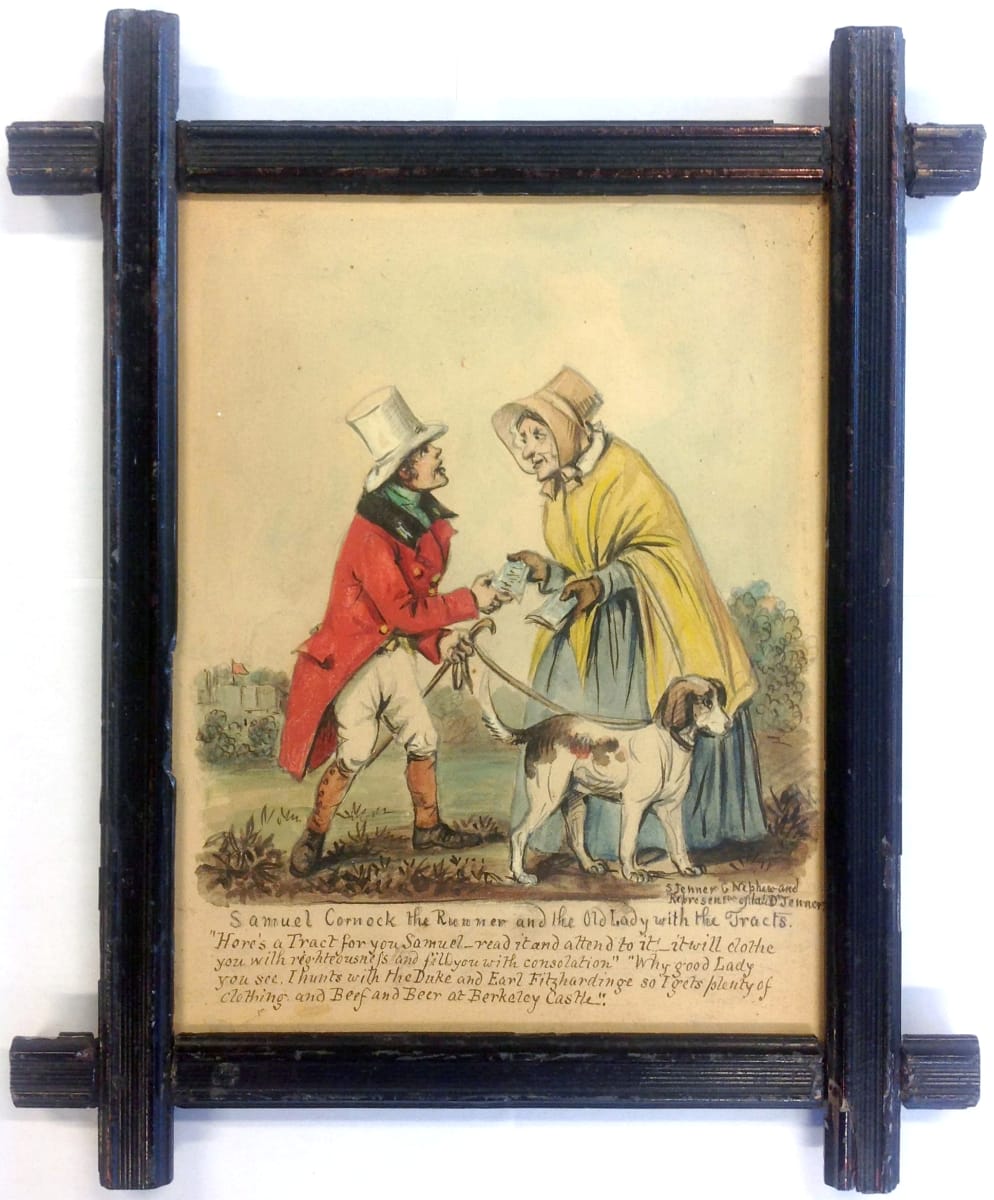 2609 - Samuel Cornock the Runner and the Old Lady by Stephen Jenner (1794 - 1881) Grand-Nephew of Dr. Edward Jenner 