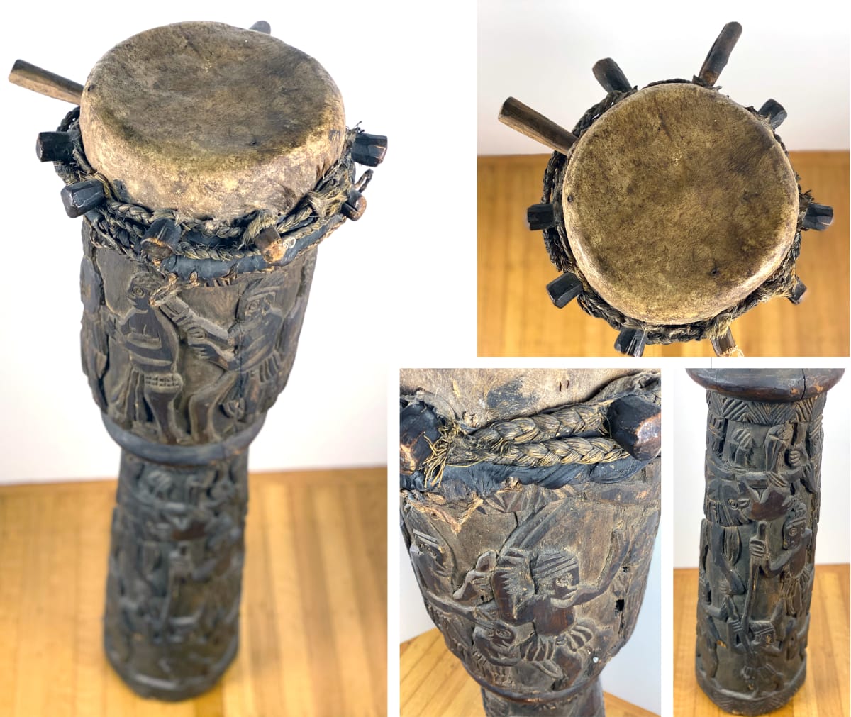 5097- African Wooden Congo Drum 