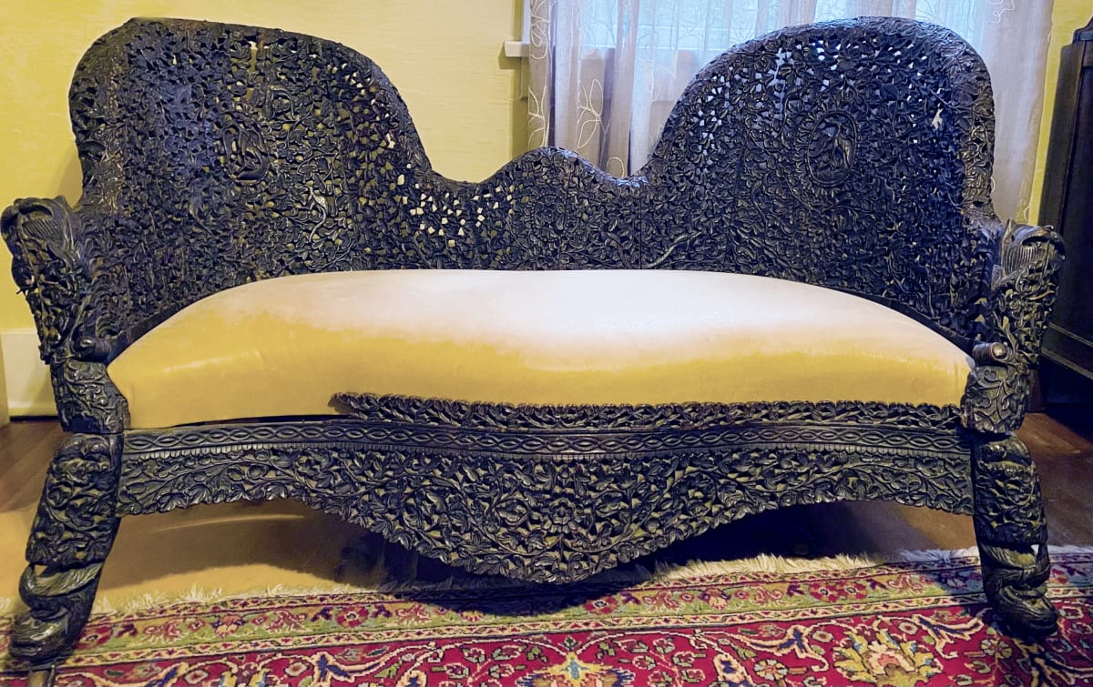 5186 - 19th Century Birmese Hand Carved Couch 