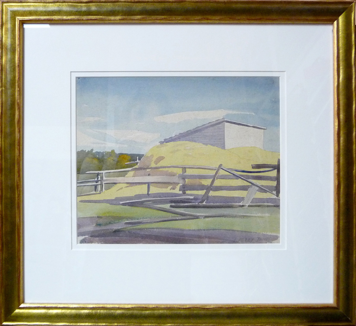 2305 - Aug 16, 1932 - Barn on the banks of Athabaska by Llewellyn Petley-Jones (1908-1986) 
