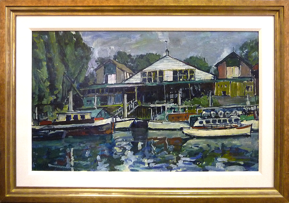 0210 - Boat Houses on the Thames by Llewellyn Petley-Jones (1908-1986) 
