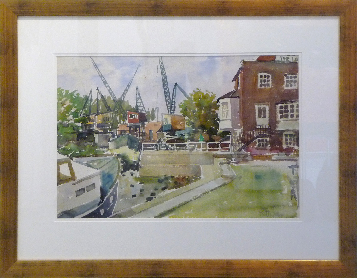 2434 - Dockside Cranes by Llewellyn Petley-Jones (1908-1986) 