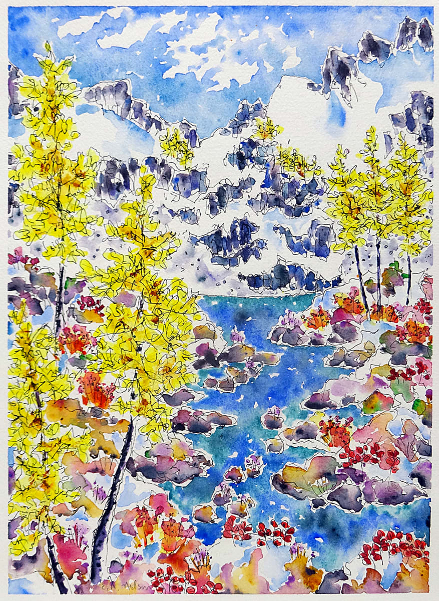 3042 - Early Snow, Larch Lake by Ann Nelson 