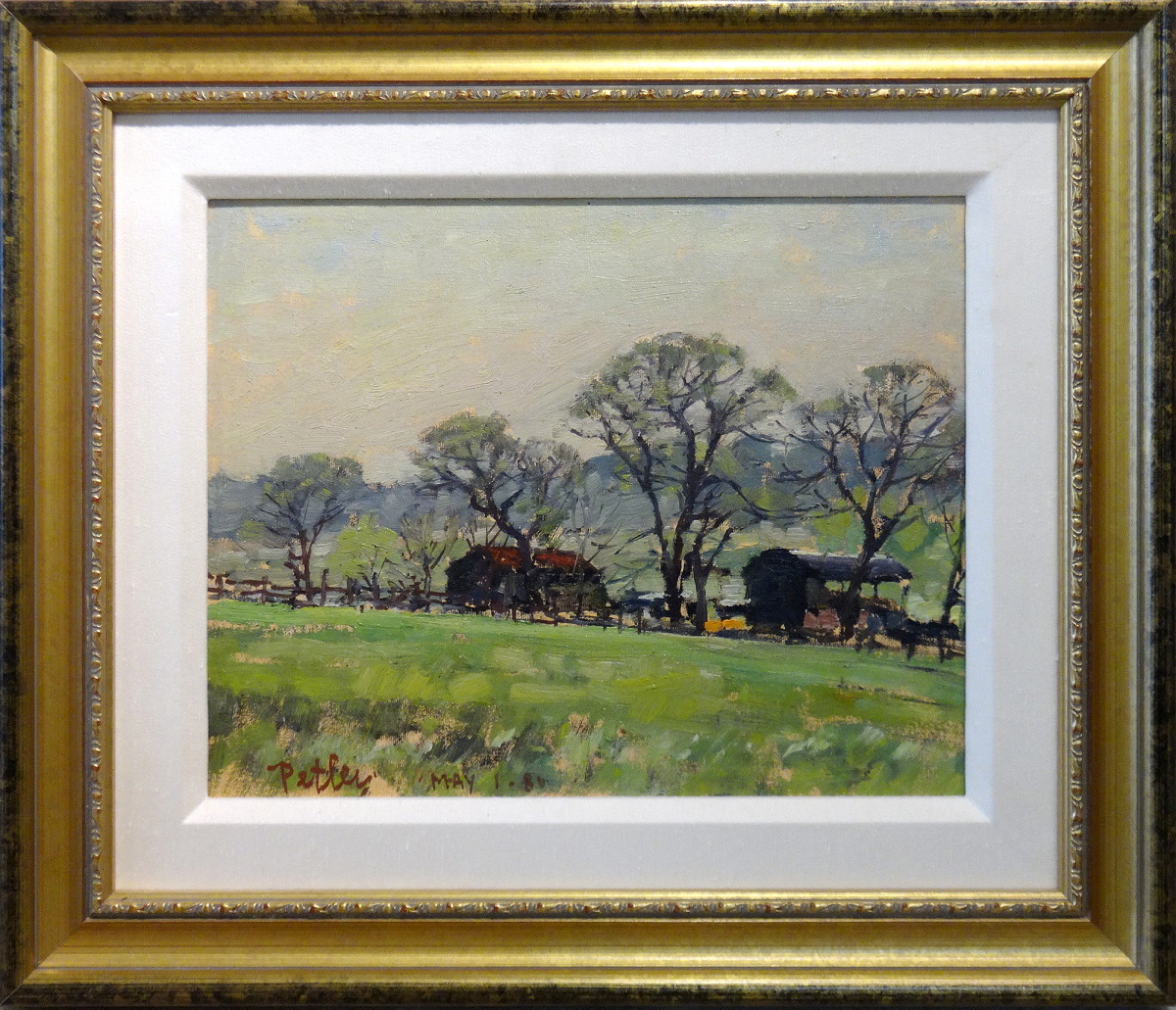 0219 - Farm in Spring, Richmond Surrey by Llewellyn Petley-Jones (1908-1986) 