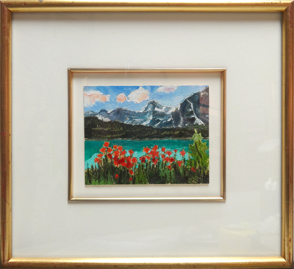 2985 - Mountain, Lake and Flowers 