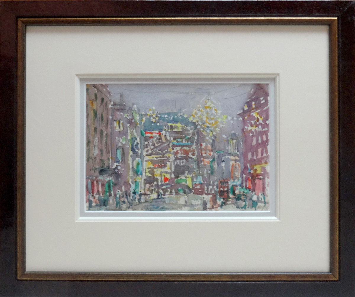 2346 - Piccadilly Circus, Christmas Decorations by Llewellyn Petley-Jones (1908-1986) 