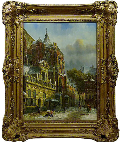 0102 - street scene, winter by David Ronald 