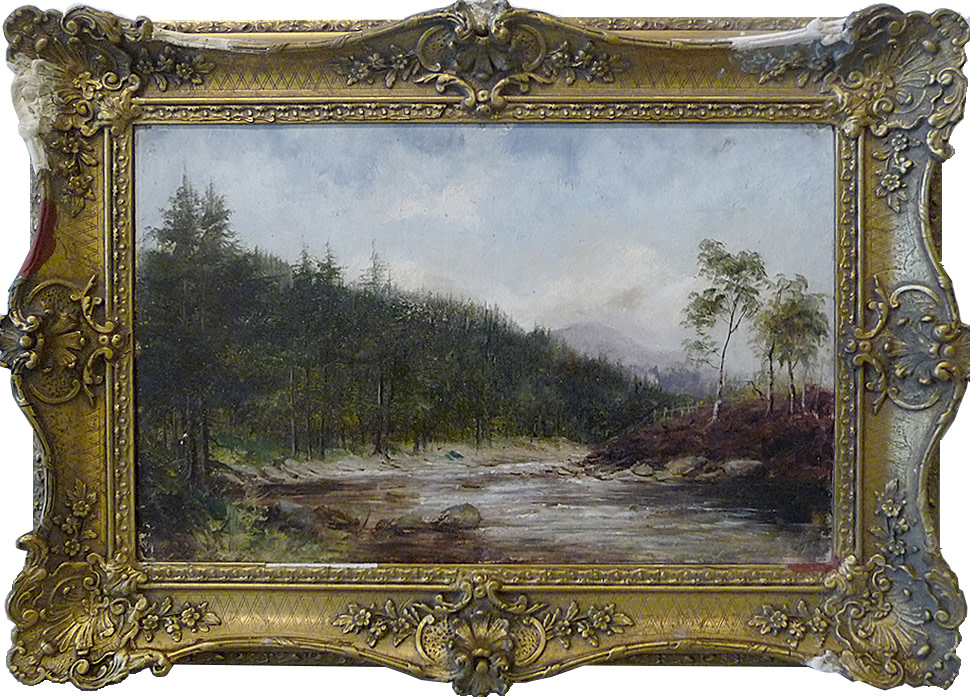 0014 - Landscape, mountain stream by Samuell James Barnes (1847-1901) 