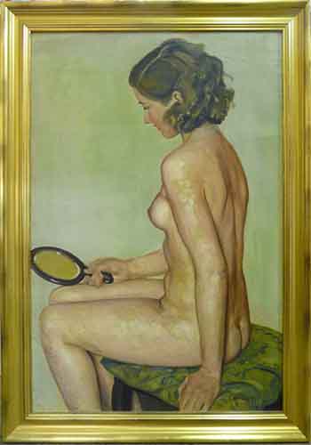 0294 - Seated Woman, Nude by Llewellyn Petley-Jones (1908-1986) 