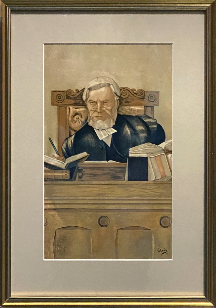 2944 - "An Old Fashioned Judge"  Lord Justice The Rt. Hon. Henry Charles Lopez by Sir John Paget Mellor (1862 - 1929) 