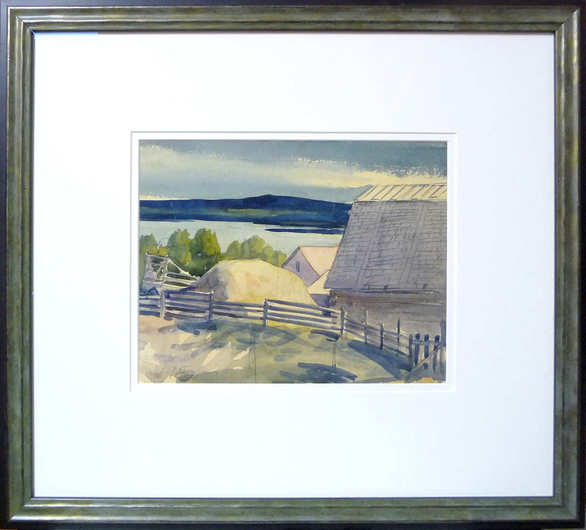 2378 - Wagon and barn, Wabamun Lake by Llewellyn Petley-Jones (1908-1986) 