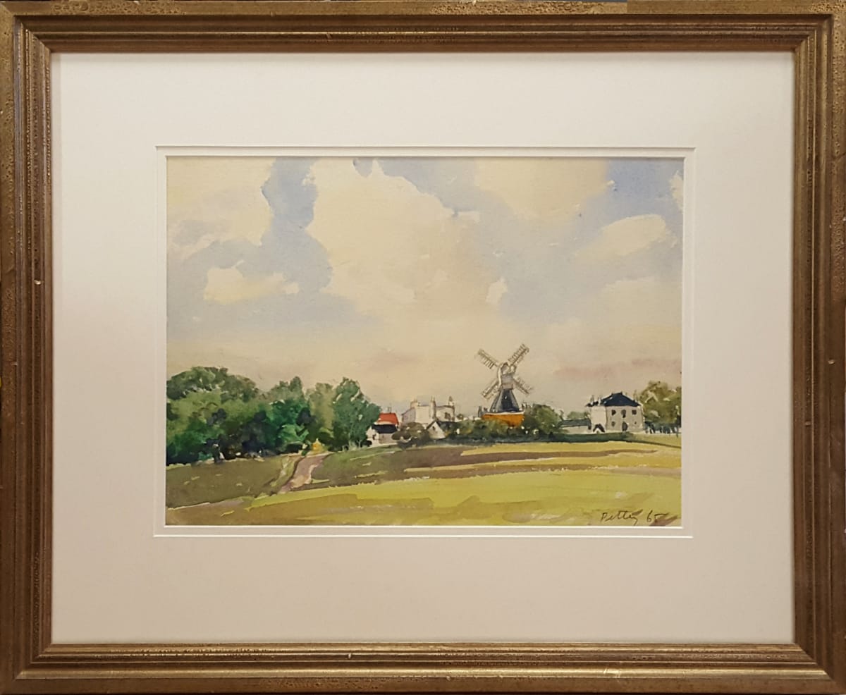3079 - Untitled Town and Windmill by Llewellyn Petley-Jones (1908-1986) 