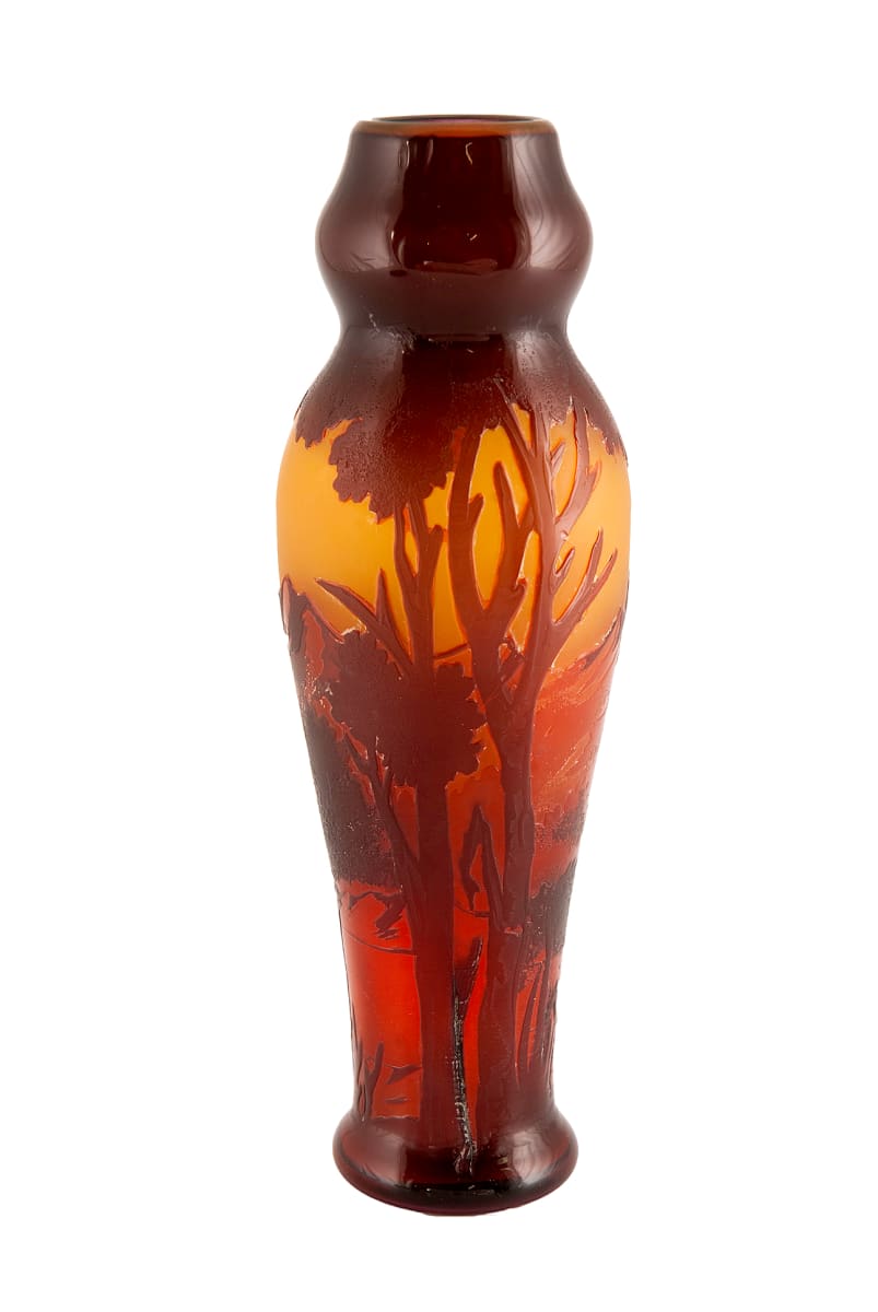 5027 - Galle Carved Glass Vase 