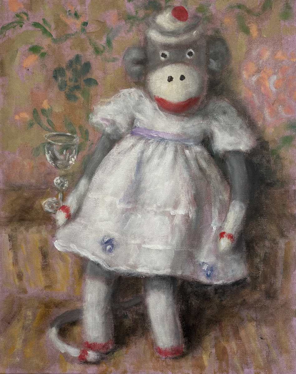 10475 - Monkey with empty glass by Thomas Anfield 