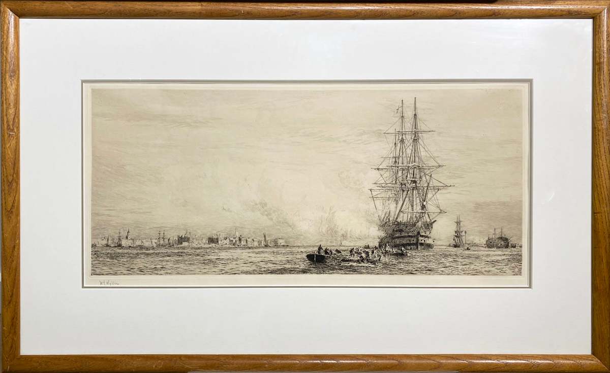 11170 - Portsmouth Harbour with H M S Victory by William Lionel Wyllie (1851-1931) 