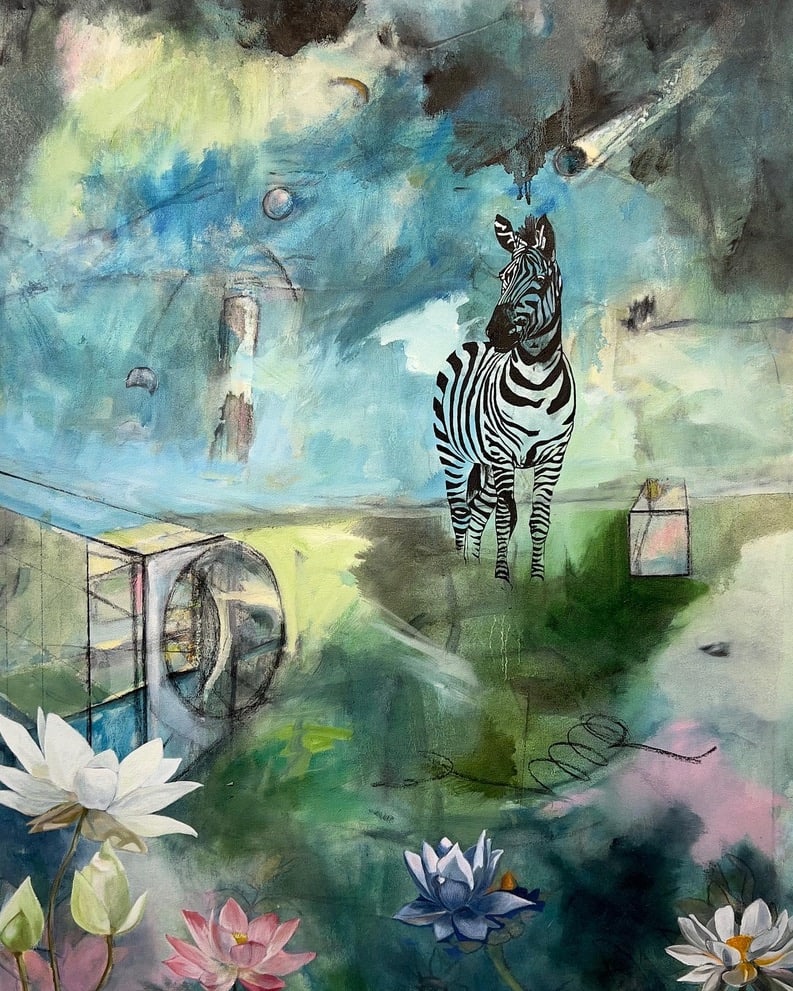 The Visiting Zebra by Kathe Madrigal  Image: The Visiting Zebra