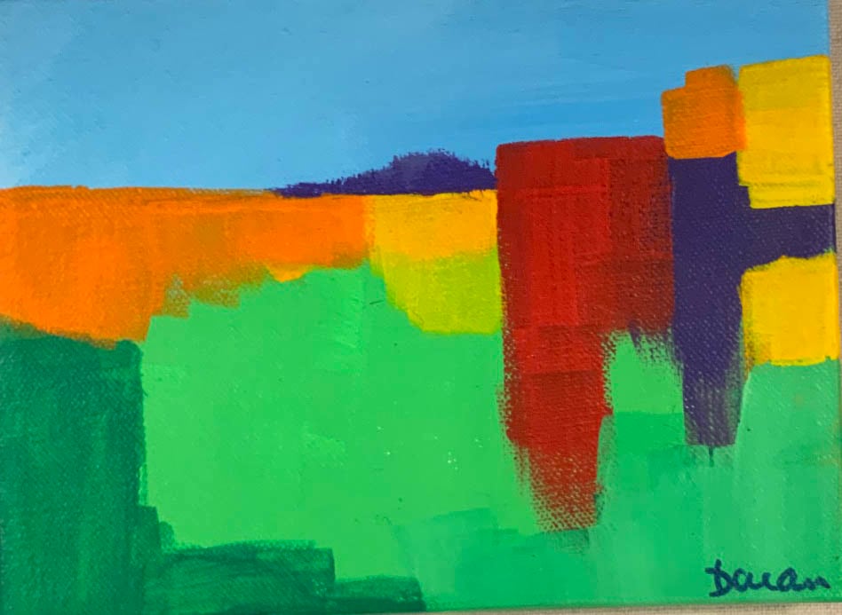 Horizon Line  #6 by Cyndy Baran  Image: Colorful horizon line landscape