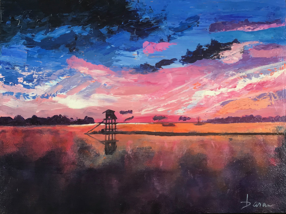 Sunset on the Bayou by Cyndy Baran 