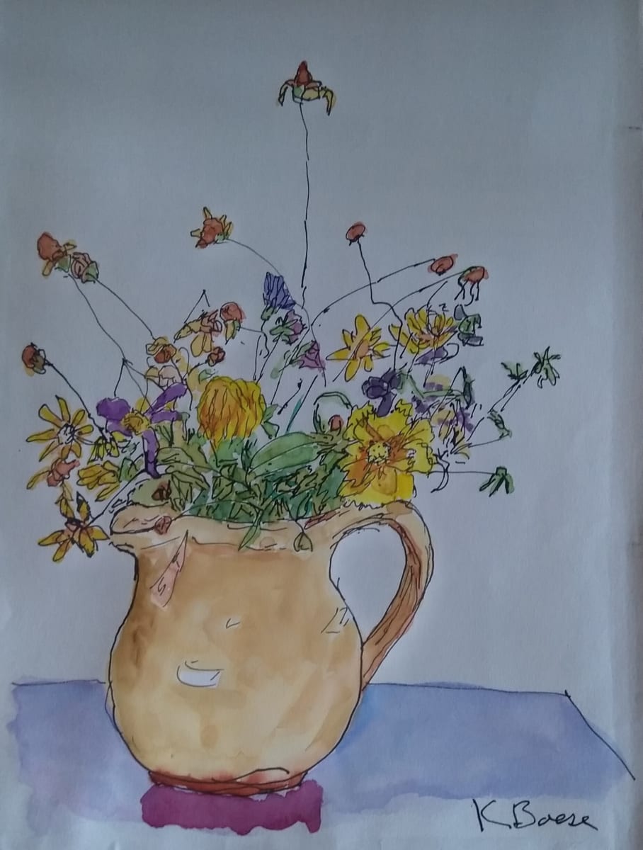 Flowers in a Jug by Kristina Boese  Image: Small jug with summer flowers