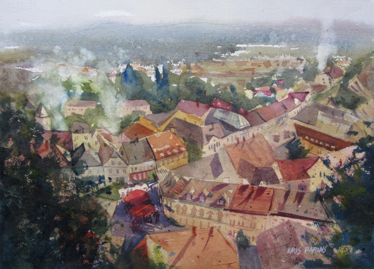 Rooftops on the Danube by Kris Parins 