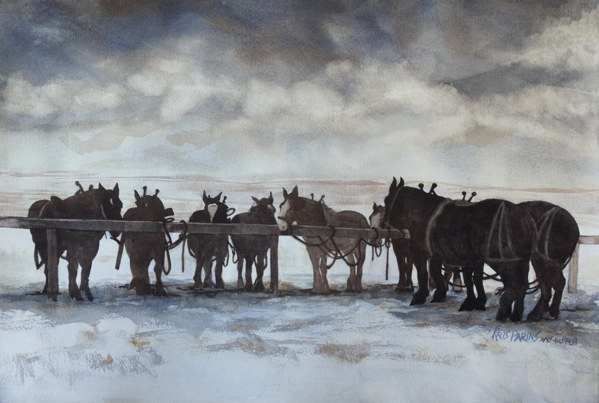 Winter Break by Kris Parins  Image: Belgian Draft Horses