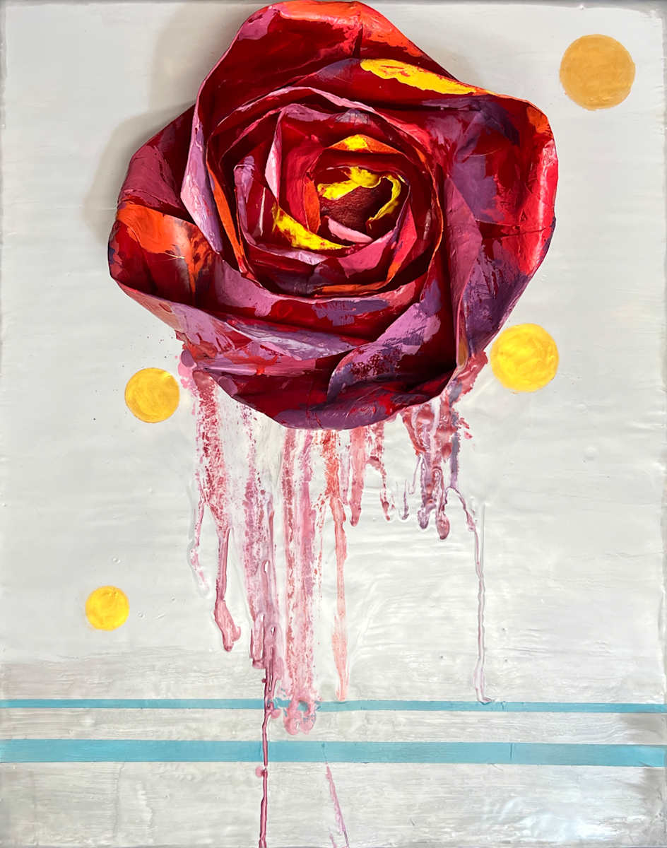 Riotous Rose by Karen Ruth Karlsson  Image: Homage to Twombly's The Rose IV